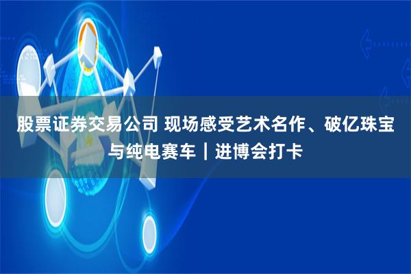 股票证券交易公司 现场感受艺术名作、破亿珠宝与纯电赛车｜进博会打卡