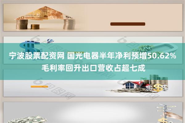 宁波股票配资网 国光电器半年净利预增50.62% 毛利率回升出口营收占超七成